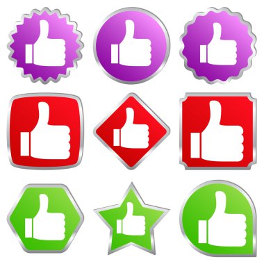 Vector Thumb Up Stickers clipart