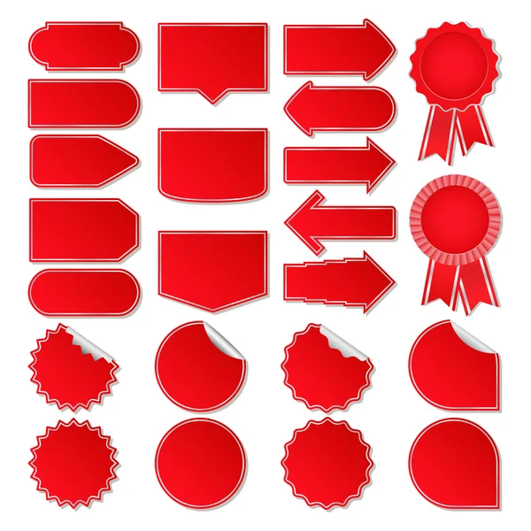 Étiquettes vectorielles rouges — Image vectorielle