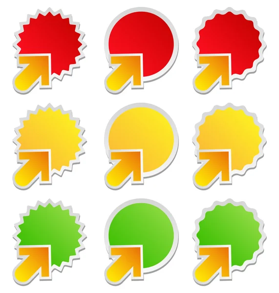 Vector stickers met pijlen — Stockvector