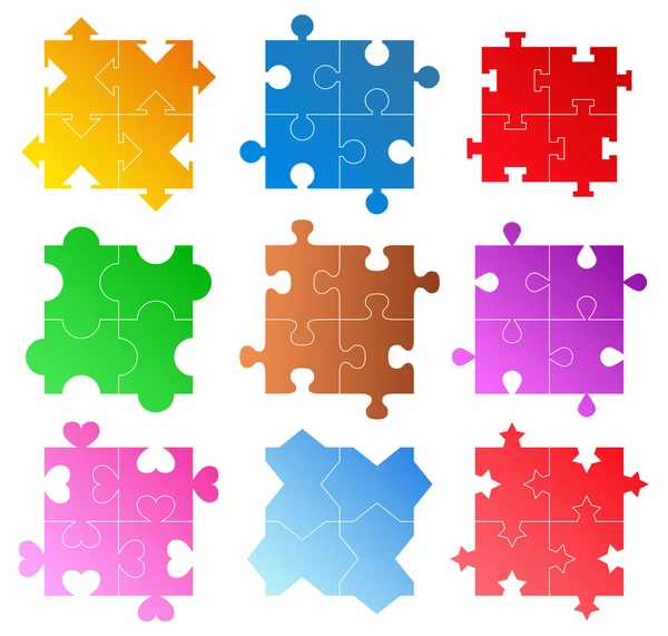Modelli di puzzle — Vettoriale Stock