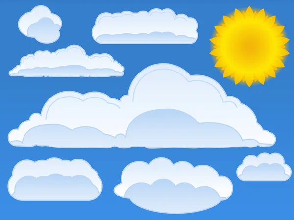 Vektor Sonne und Wolken — Stockvektor