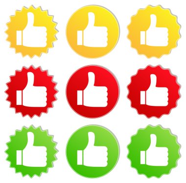 Vector Thumb Up Stickers clipart