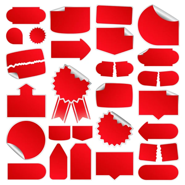 Étiquettes vectorielles rouges — Image vectorielle