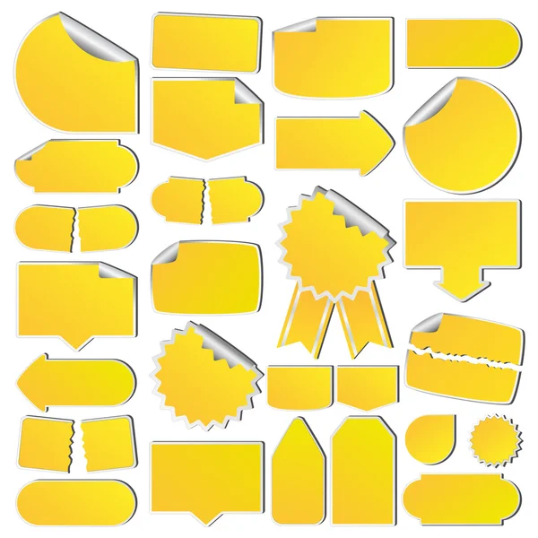 Set di cartellini gialli — Vettoriale Stock