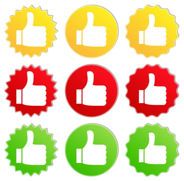 Vector Thumb Up Stickers — Stock Vector