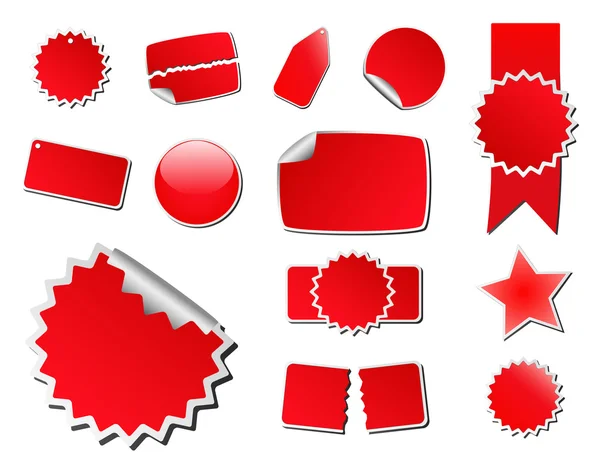 Vector Red Étiquettes de prix — Image vectorielle