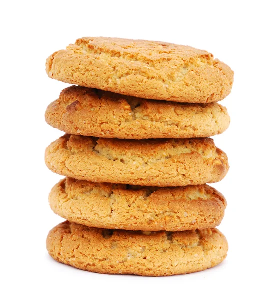 Pile de cookies isolés sur fond blanc — Photo