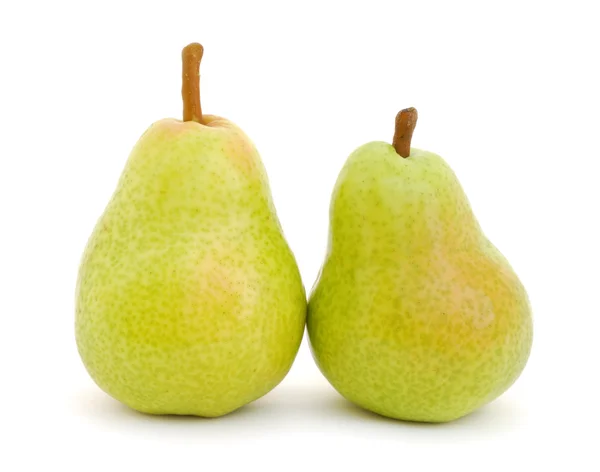 Två päron isolerad på vit bakgrund — Stockfoto