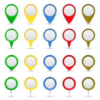 Map markers clipart