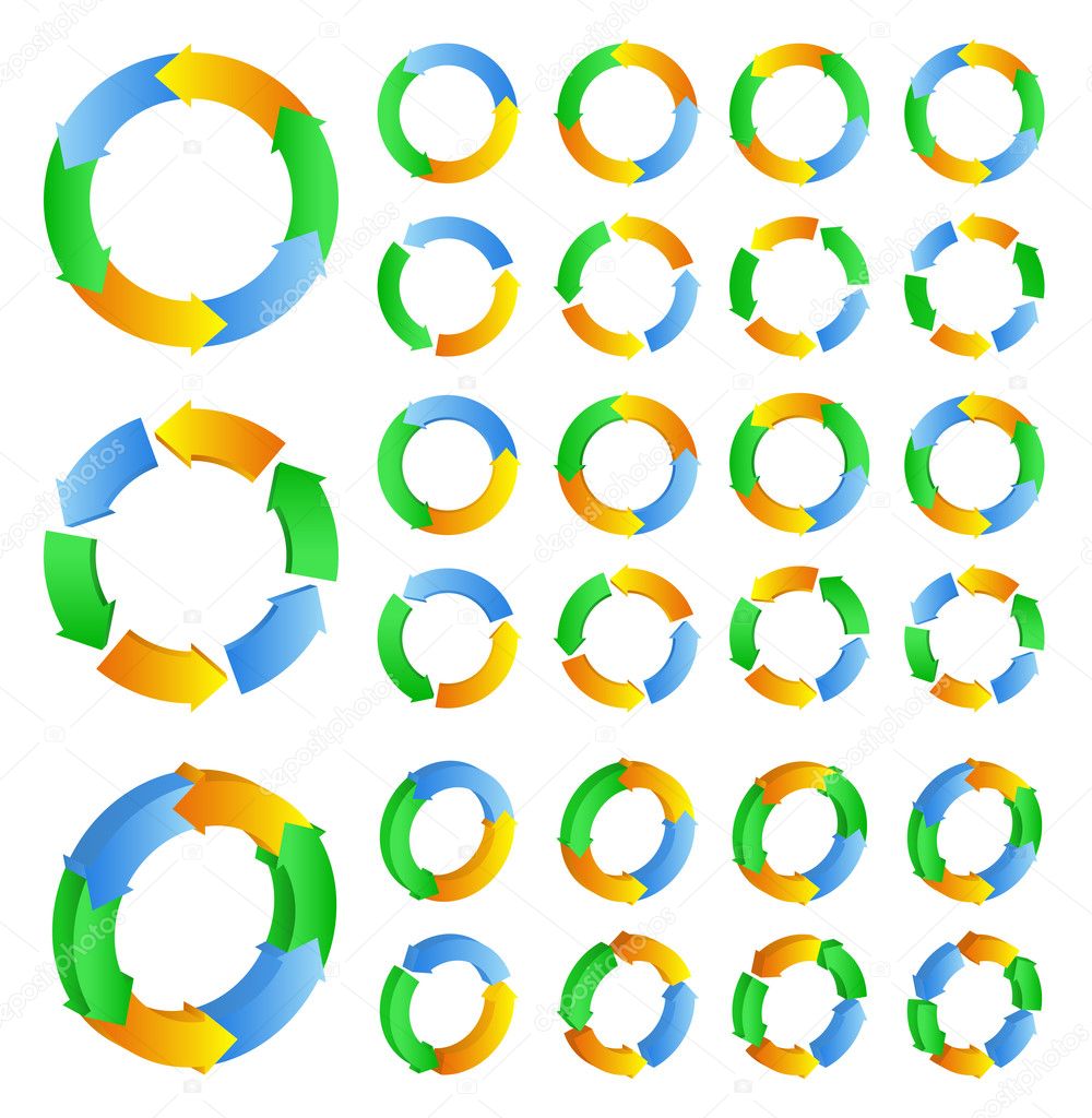 Vector circles with arrows