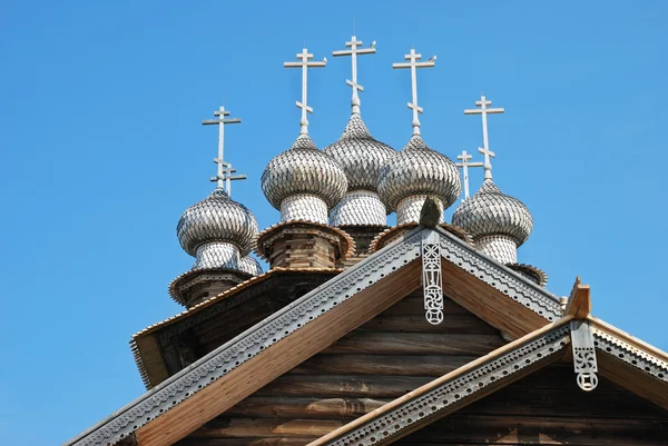 stock image Wooden orthodox church