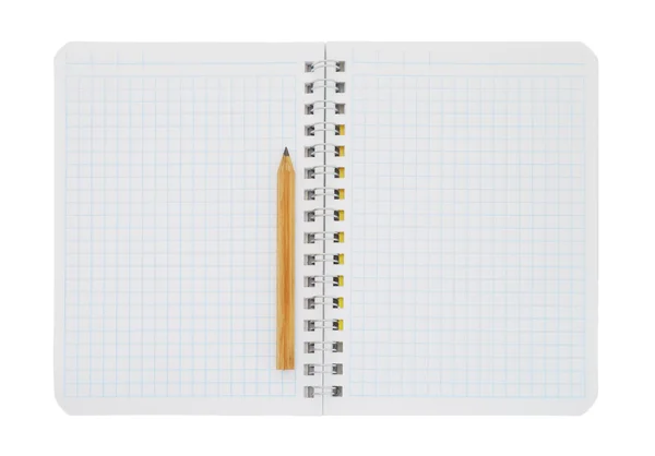 Бумажная тетрадь с карандашом — стоковое фото