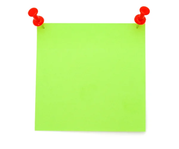 Nota Post-it verde em branco — Fotografia de Stock