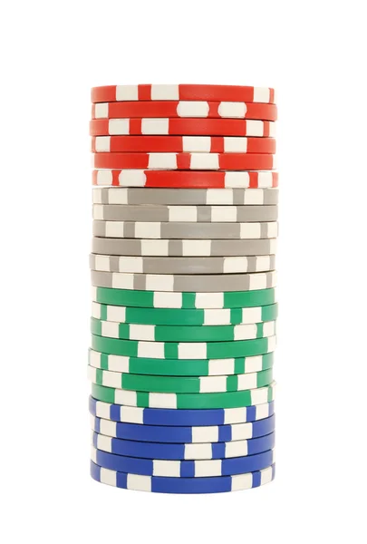Tumpukan chip poker — Stok Foto