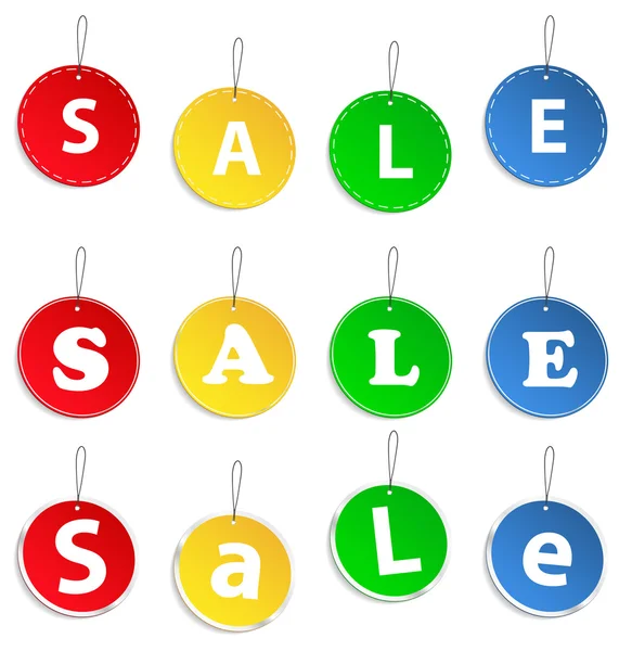 Vector Hanging Sale Tags — Stock Vector