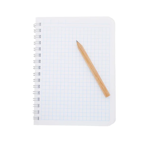 Papir notesbog med blyant - Stock-foto