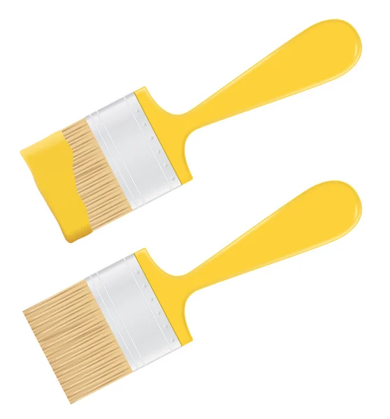 Vector Yellow Paintbrush — Stock Vector