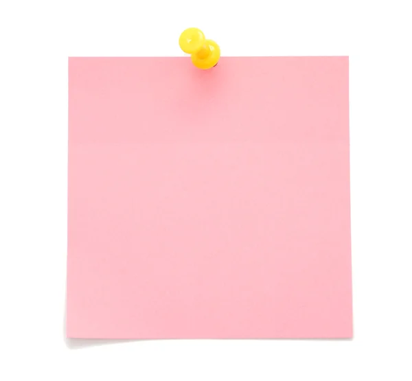 Nota post-it rosa em branco — Fotografia de Stock