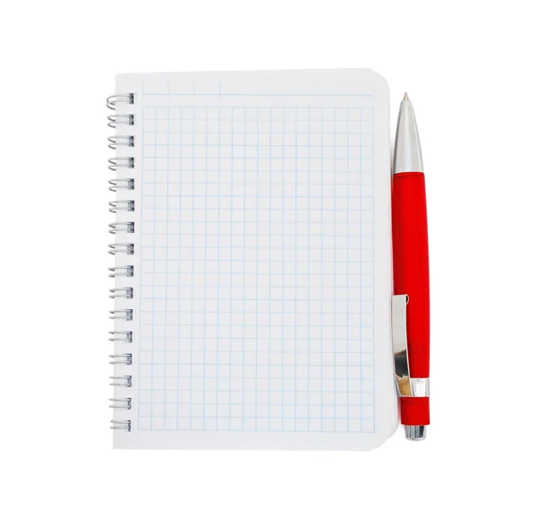 Caderno de papel com vermelho — Fotografia de Stock