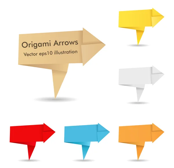 Flechas de origami — Vector de stock