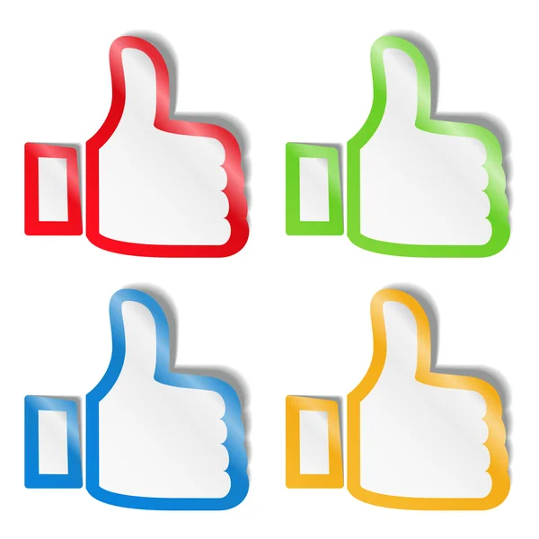 Thumb up stickers — Stock Vector