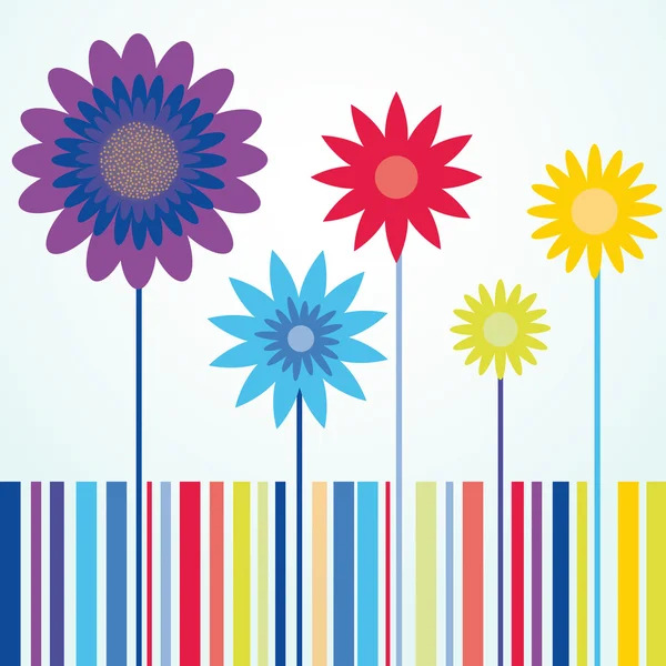 Summertime flowers greeting card Stock Vector