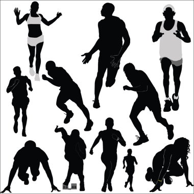 running collection - vector clipart