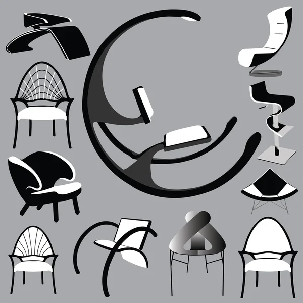 椅子套的黑色和白色 免版税图库插图