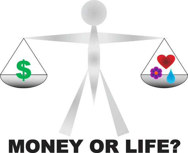 stock vector Money or Life?