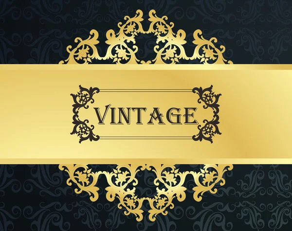 Menú vintage vector fondo con elementos dorados — Vector de stock