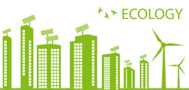 Green Eco city ecology vector background clipart