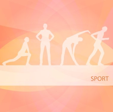 Animated women gymnastic exercises background illustration clipart