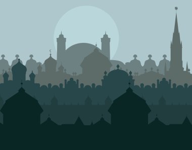 Magic Turkish city landscape illustratio clipart