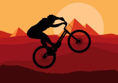 şirin profesyonel duruşma dağ bisikleti illüstrasyon