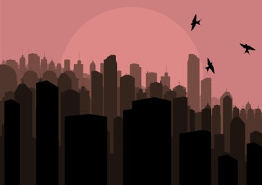 Skyscraper city vector background clipart