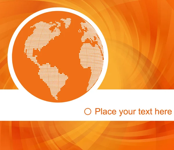 Orange Globus Konzept Vektor Hintergrund mit Karte — Stockvektor