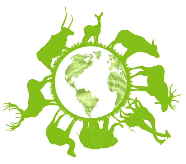 Tier Planet Vektor Hintergrund Ökologie Konzept — Stockvektor