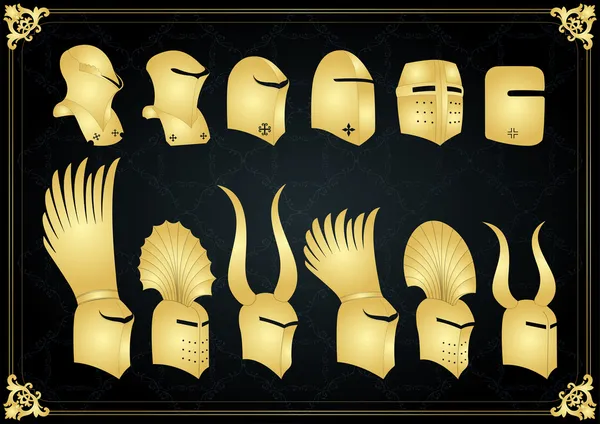 Vintage blason royal doré éléments illustration — Image vectorielle