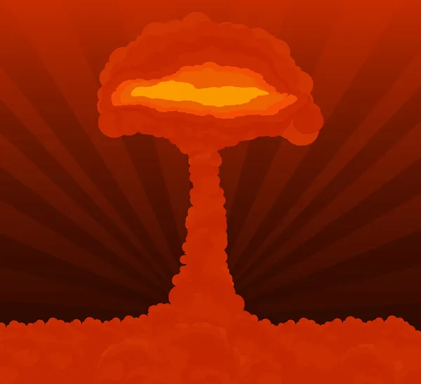 Nube de explosión atómica formó hongo — Vector de stock