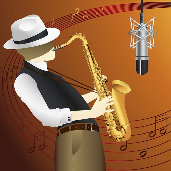 Vektor für Saxophonspieler — Stockvektor