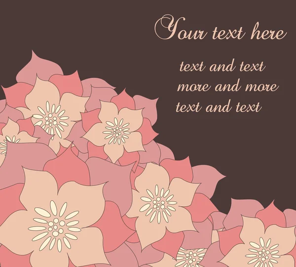 Vintage rose background vector with text place — Stock Vector