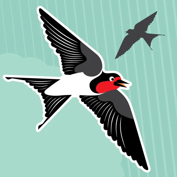 Färgglad fågel illustration — Stock vektor