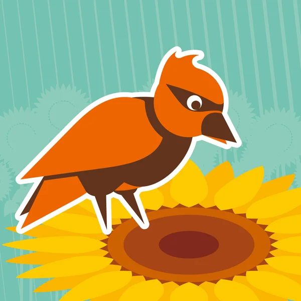 Färgglad fågel illustration — Stock vektor