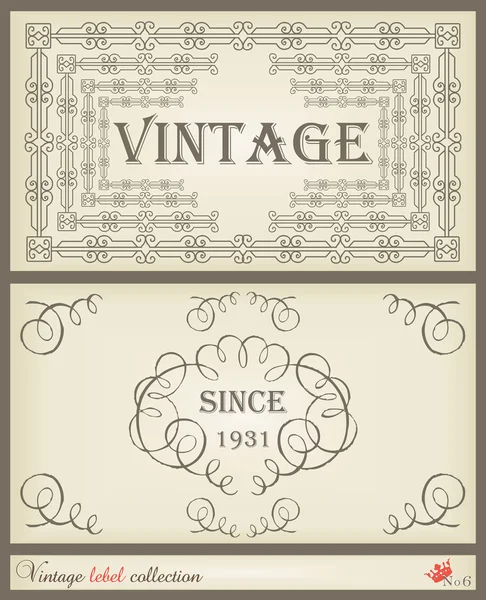 Vintage bruin label frame vector achtergrond — Stockvector