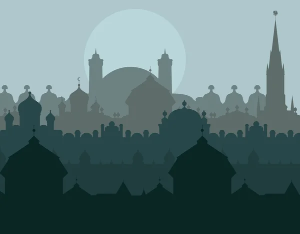 Illustration magique du paysage urbain turc — Image vectorielle
