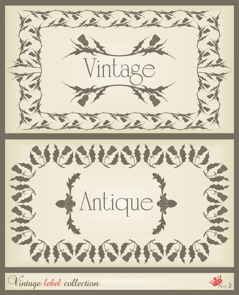 Vintage brown label frame vector background — Stock Vector