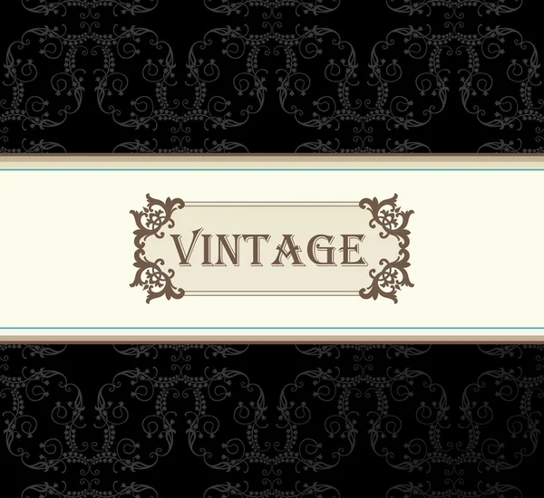 Marco decorativo vectorial vintage para cubierta de libro o fondo de tarjeta — Vector de stock