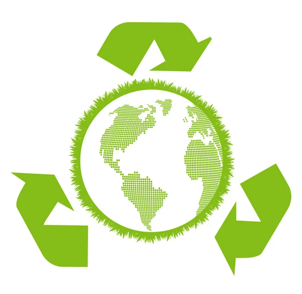 Ecología verde y limpia globo terrestre concepto vector fondo — Vector de stock