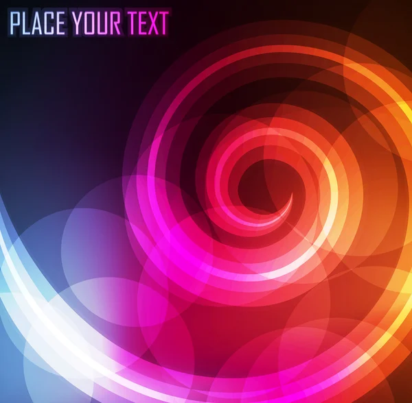 Mignon lumineux néon lumières arrière-plan cadre illustration — Image vectorielle