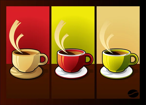 テキスト領域で紅茶やコーヒー カップ — ストックベクタ